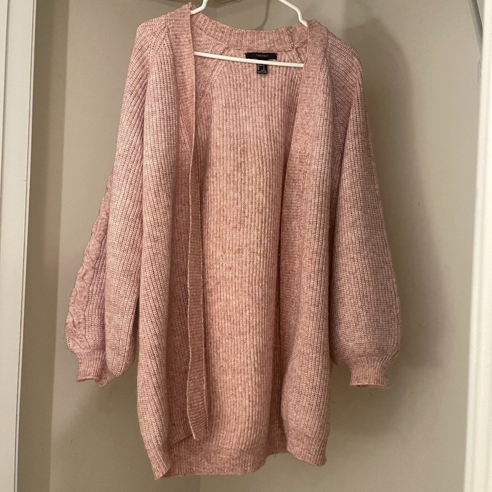 Forever 21 Oversize Pink Knit Cardigan